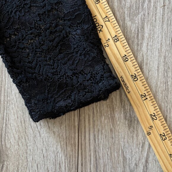 Diane von Furstenberg Lace Trimmed Black Shift Mini Dress Womens Size Medium LBD - Picture 11 of 16